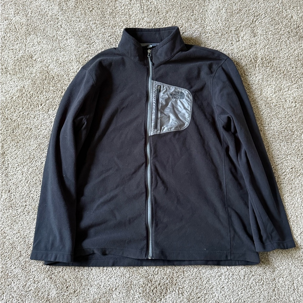 The North Face Black Jacket with Silver Pocket